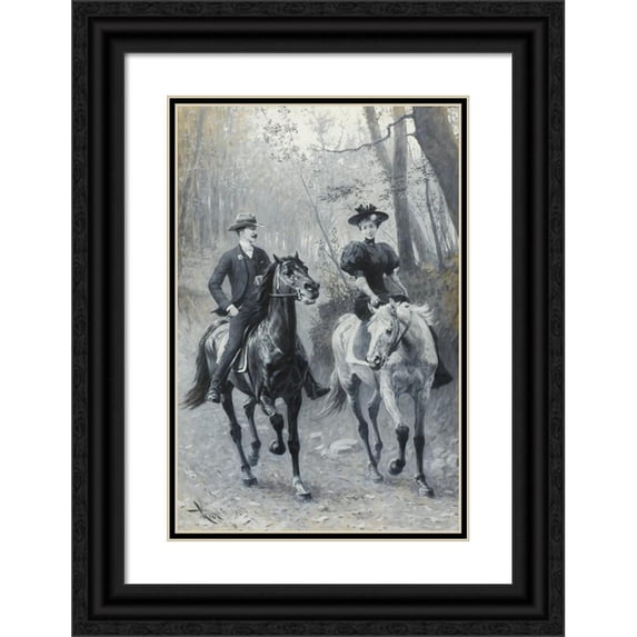 William Robinson Leigh 13x18 Black Ornate Wood Framed Double Matted Museum Art Print Titled - A Family Reunion in Virginia (circa 1895)