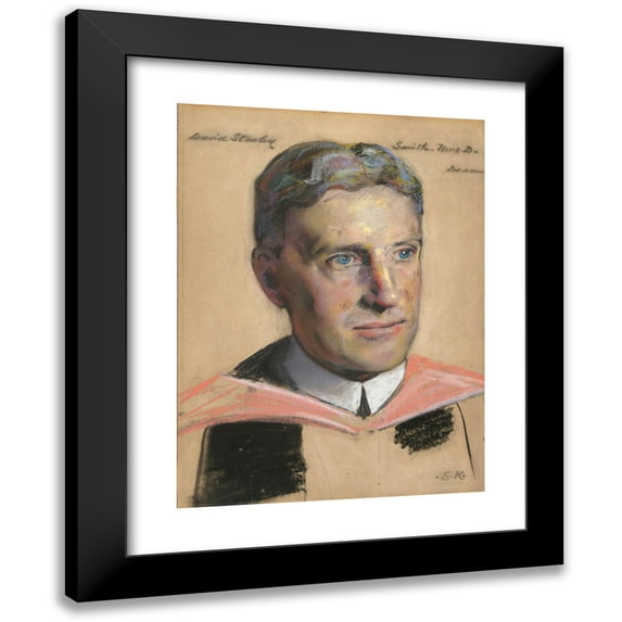 William Sergeant Kendall 14x18 Black Modern Framed Museum Art Print Titled - David S. Smith, B.A. 1900, Dean of School of Music 1920-