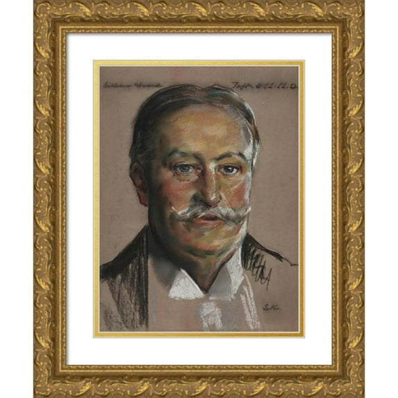 William Sergeant Kendall 15x18 Gold Ornate Wood Frame and Double Matted Museum Art Print Titled - William Howard Taft-B.A. 1878. Pres. of the U.S. 1908-12, Prof. of Constitutional Law at Yal