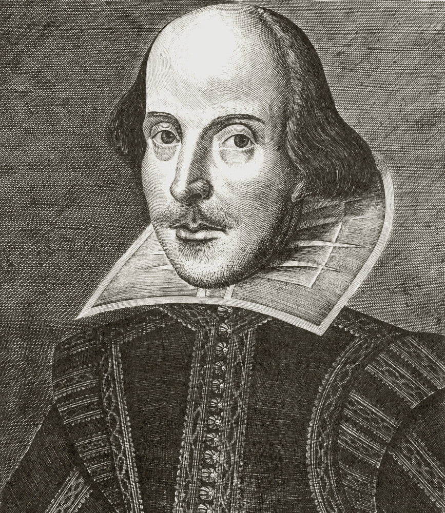 William Shakespeare 1564 - 1616 English Playwright And Poet 19Th Century Copy Of The Martin Droeshout Engraving Used In The First Folio Of 1623 Canvas Art - Ken Welsh Design Pics (26 x 30)