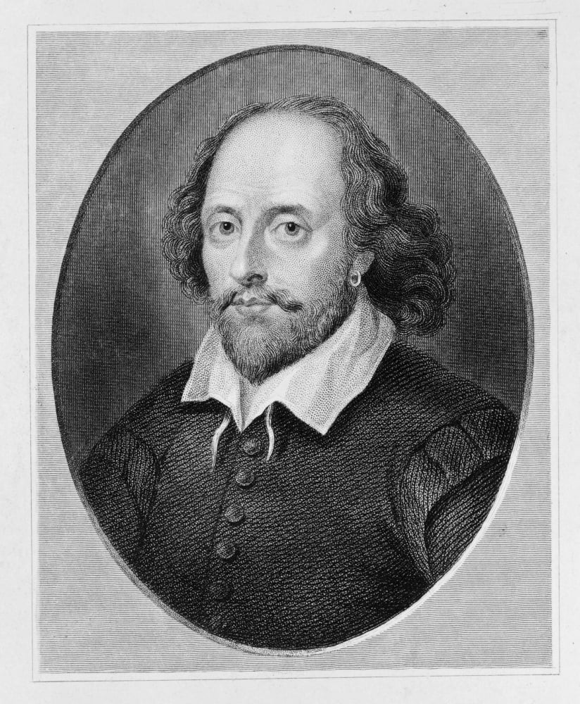 William Shakespeare 1564 To 1616 English Poet And Dramatist Engraved By Benjamin Holl After A Portrait By Houbraken Canvas Art - Ken Welsh Design Pics (12 x 15)