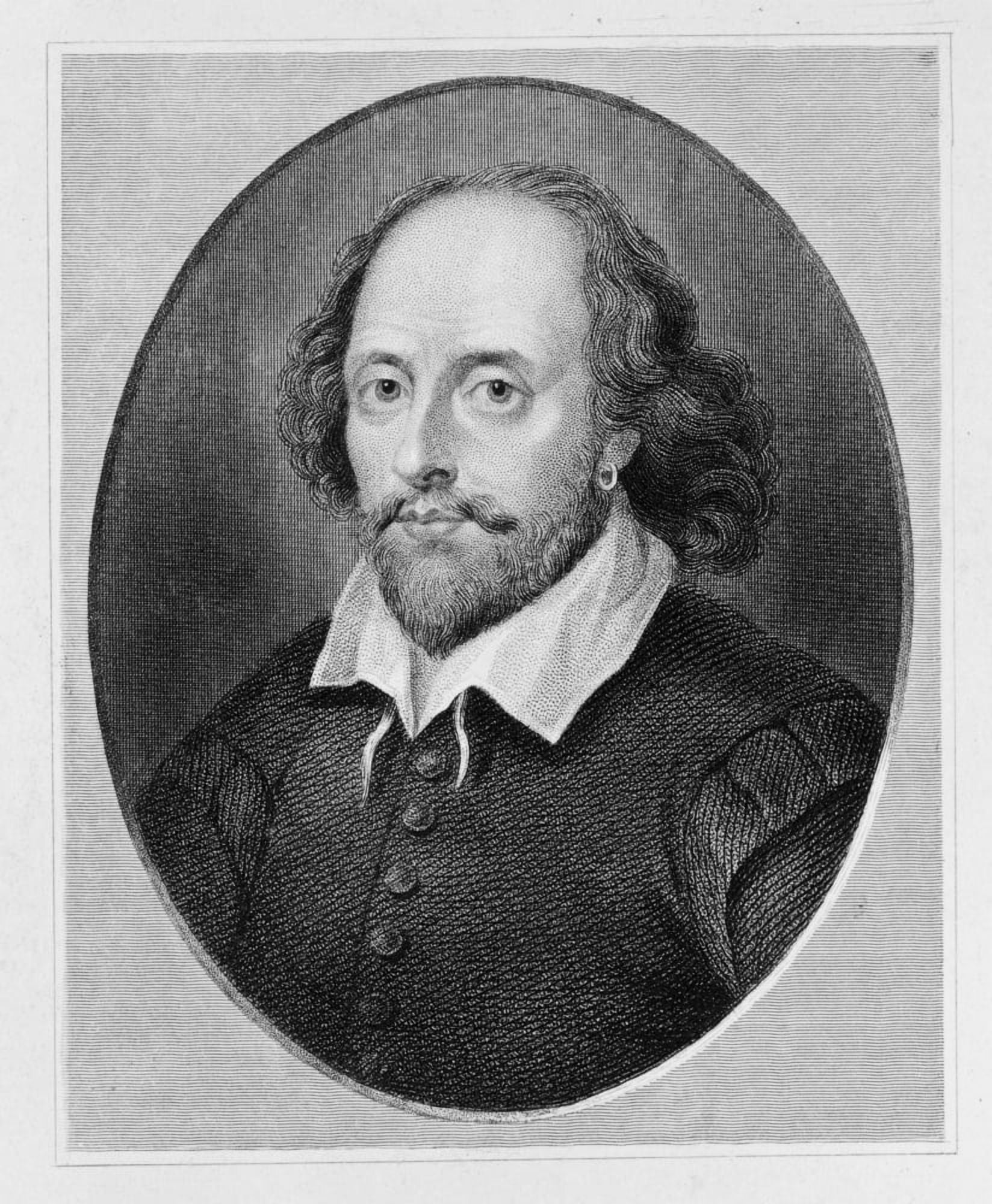 William Shakespeare 1564 To 1616 English Poet And Dramatist Engraved By Benjamin Holl After A Portrait By Houbraken Canvas Art - Ken Welsh Design Pics (24 x 30)