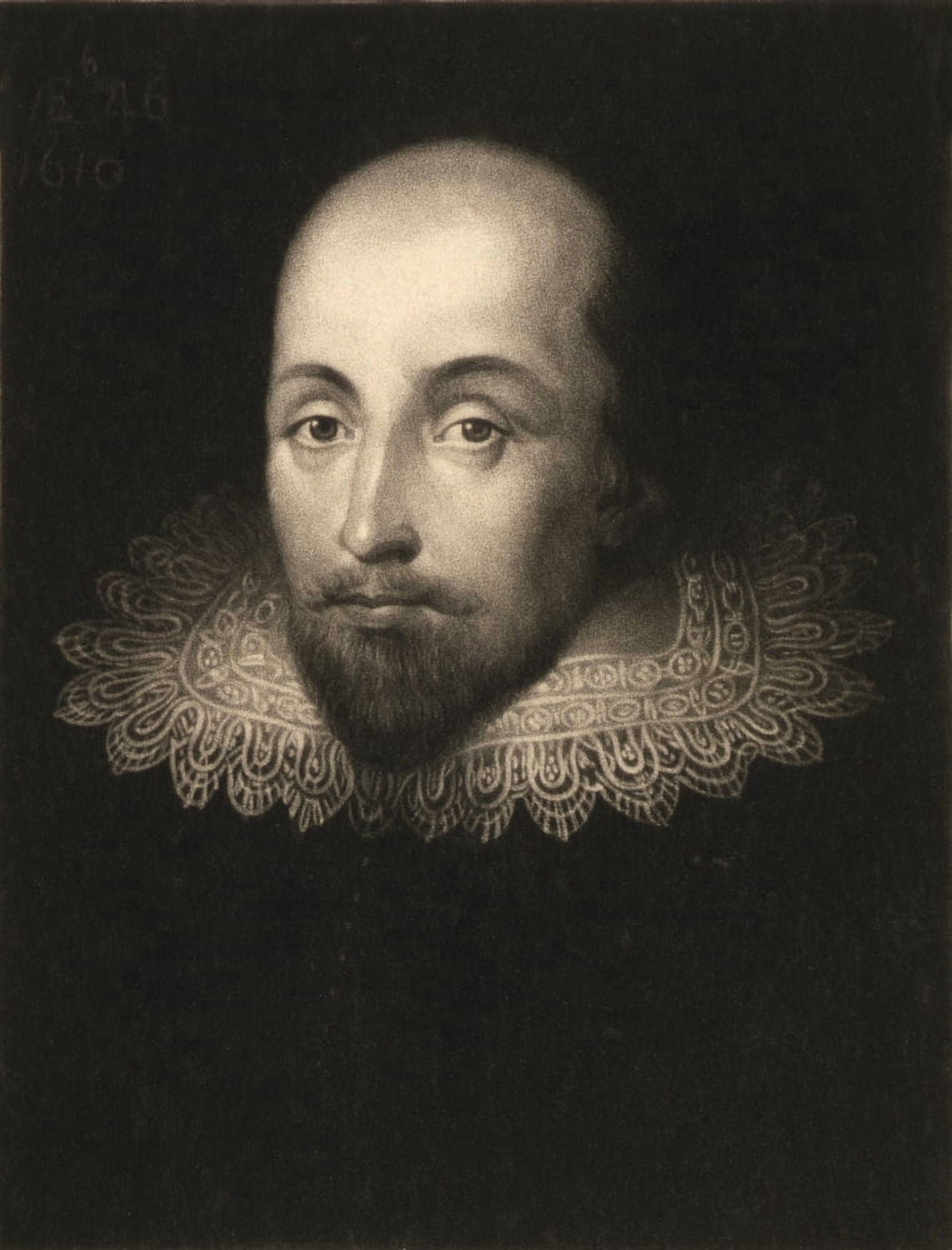 William Shakespeare 1564 To 1616 English Poet And Dramatist Engraved By Charles Turner After A Portrait By Cornelius Jansen Canvas Art - Ken Welsh Design Pics (24 x 32)