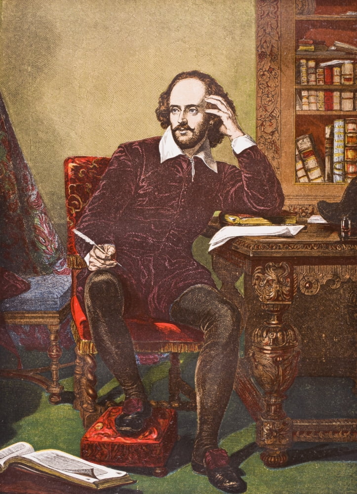 William Shakespeare 1564-1616 English Poet And Dramatist From Old Englands Worthies By Lord Brougham And Others Published London Circa 1880s Canvas Art - Ken Welsh Design Pics (24 x 34)