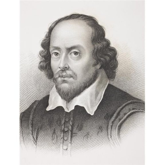 William Shakespeare 1564 - 1616 English Poet Playwright Dramatist & Actor From The Book Gallery of Historical Portra Poster Print, Large - 24 x 32