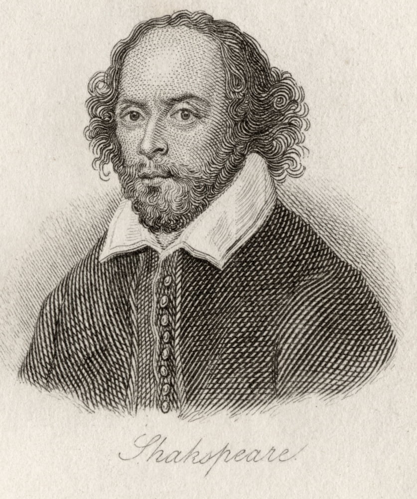 William Shakespeare 1564-1616 English Poet Playwright Dramatist And Actor Engraved By JWCook Canvas Art - Ken Welsh Design Pics (13 x 15)