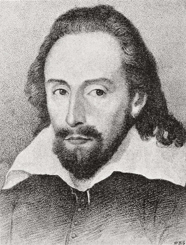 William Shakespeare 1564 - 1616 English Poet And Playwright This Portrait Is Known As The Dunford Likeness From The Strand Magazine Published 1894 Canvas Art - Ken Welsh Design Pics (13 x 17)