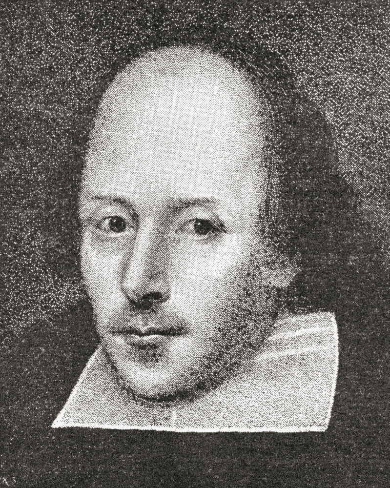 William Shakespeare 1564 - 1616 English Poet And Playwright This Portrait Is Known As The Felton Head From The Strand Magazine Published 1894 Canvas Art - Ken Welsh Design Pics (26 x 34)