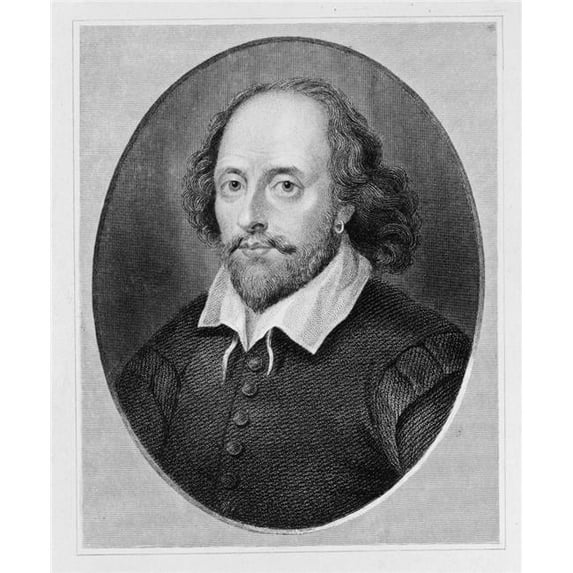 William Shakespeare 1564 to 1616 English Poet & Dramatist Engraved by Benjamin Poster Print, 24 x 30