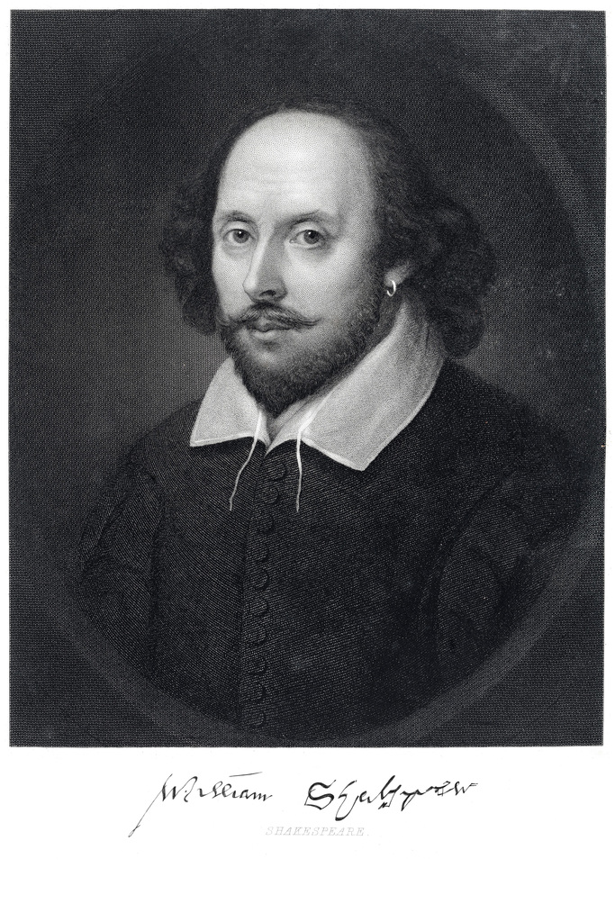 Wee Blue Coo Paintings Portrait William Shakespeare Elizabethan Playwright Art Print Poster Wall Decor 12X16 Inch
