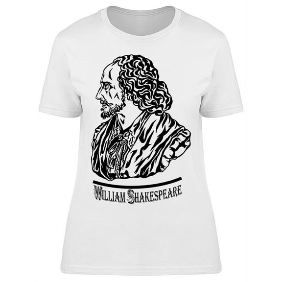 William Shakespeare Writer Art T-Shirt Women -Image by Shutterstock, Female Small