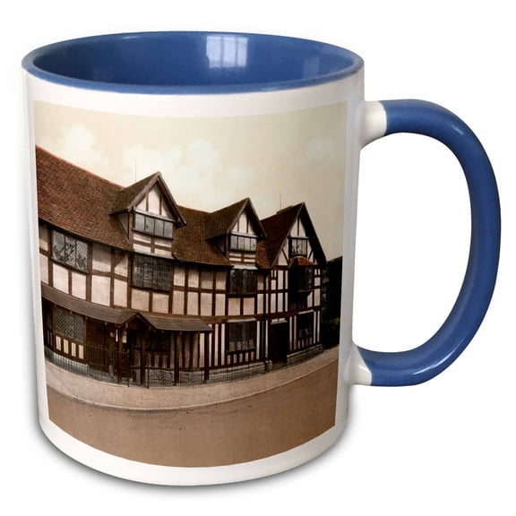 3drose, William Shakespeares Birthplace-stratford Upon Avon- England, 11oz Two-tone Blue Mug