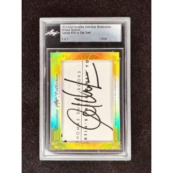 William Shatner 2017 Leaf Masterpiece Cut Signature certified signed card 1/1 JSA Star Trek