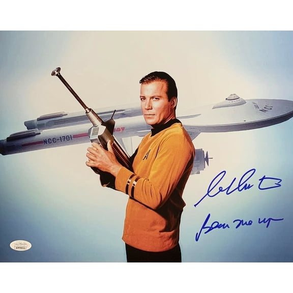William Shatner Star Trek Signed Autographed 11x14 Photo JSA Beam Me Up
