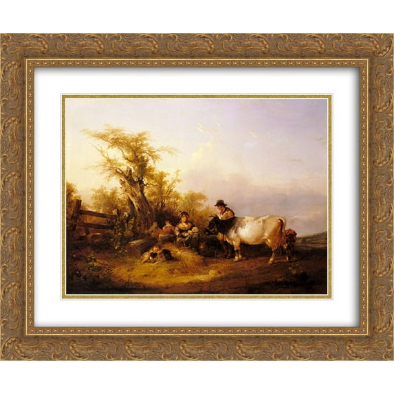 William Shayer 2x Matted 24x20 Gold Ornate Framed Art Print 'The Road To Market'
