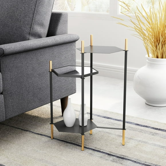 William Side Table Black and Gold