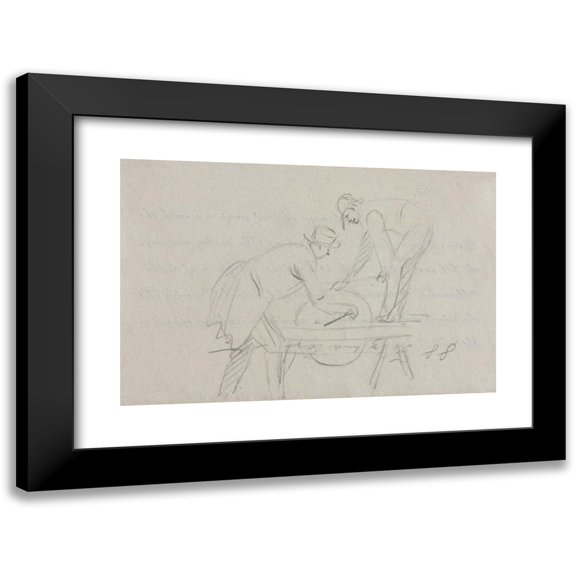 William Sidney Mount 14x11 Black Modern Framed Museum Art Print Titled - Grinding the Axe