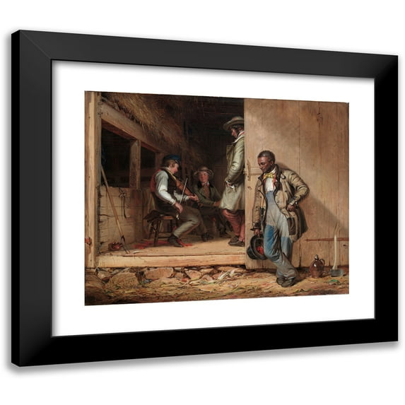 William Sidney Mount 24x20 Black Modern Framed Museum Art Print Titled - The Power of Music (1847)