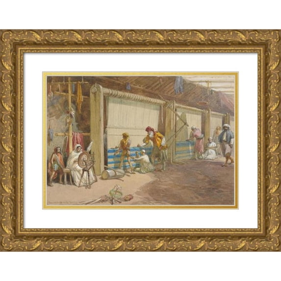 William Simpson 14x11 Gold Ornate Wood Frame and Double Matted Museum Art Print Titled - Thugs in the School of Industry, Jubblepoor