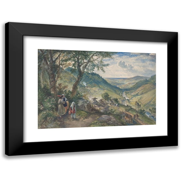 William Simpson 24x17 Black Modern Framed Museum Art Print Titled - Valley of Vardan, Caucasus (1855-58)