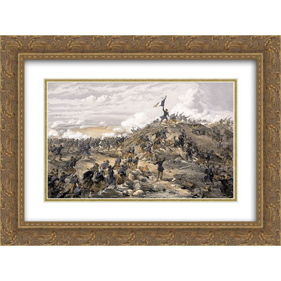 William Simpson 2x Matted 24x18 Gold Ornate Framed Art Print 'The Attack on the Malakoff'