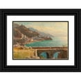 thumbnail image 1 of William Stanley Haseltine 18x14 Black Ornate Wood Framed Double Matted Museum Art Print Titled - View of the Amalfi Coast, Italy (1856), 1 of 5