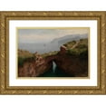 thumbnail image 1 of William Stanley Haseltine 24x18 Gold Ornate Framed and Double Matted Museum Art Print Titled - Natural Arch, Capri (1856), 1 of 4