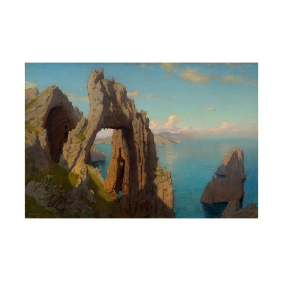William Stanley Haseltine 'Natural Arch at Capri, 1871' Canvas Art - 19 x 12 Inches
