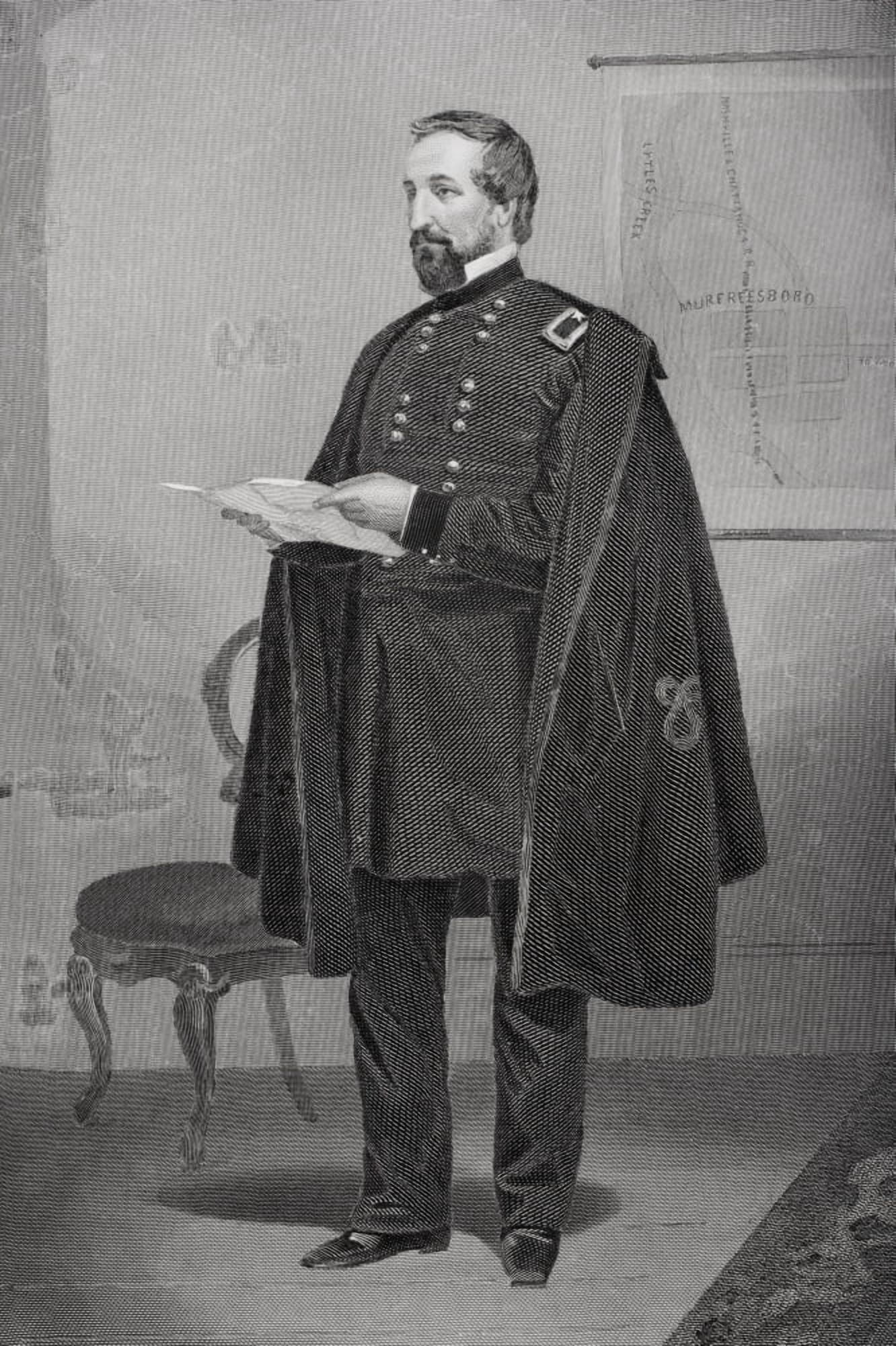 William Stark Rosecrans 1819 1898 Union General And Strategist Defeated In Battle Of Chickamauga From Painting By Alonzo Chappel Canvas Art - Ken Welsh Design Pics (11 x 17)