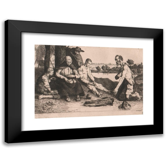 William Strang 14x11 Black Modern Framed Museum Art Print Titled - The Penance (Ancient Mariner)