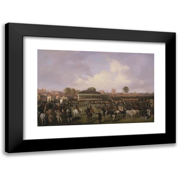 William Tasker 14x11 Black Modern Framed Museum Art Print Titled - Lord Westminster's Cardinal Puff, with Sam Darling Up, Winning the Tradesman's Plate, Chester