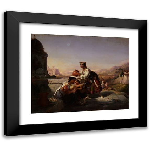 William Tolman Carlton 18x15 Black Modern Framed Museum Art Print Titled - Italian Scene (1860)