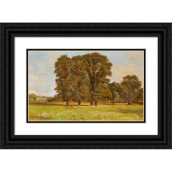 William Trost Richards 14x10 Black Ornate Wood Framed Double Matted Museum Art Print Titled: Near Salisbury, England