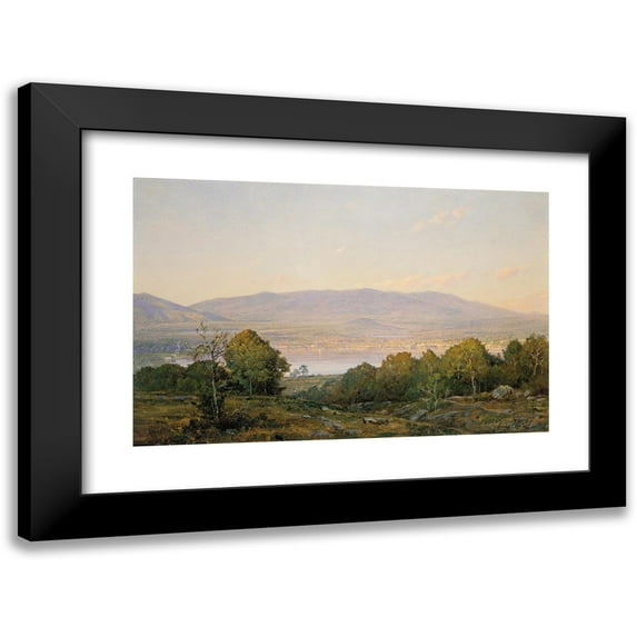 William Trost Richards 18x13 Black Modern Framed Museum Art Print Titled - Sundown at Centre Harbor, New Hampshire (1874)