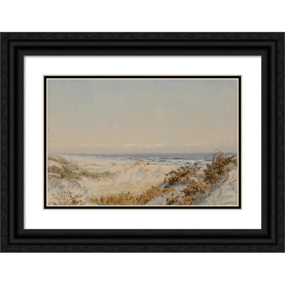 William Trost Richards 18x13 Black Ornate Wood Framed Double Matted Museum Art Print Titled - Dunes Near Atlantic City (circa 1895)