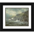 thumbnail image 1 of William Trost Richards 24x20 Black Ornate Framed Double Matted Museum Art Print Titled: View of the Artist's Home, Graycliff, Newport, Rhode Island (1894), 1 of 5