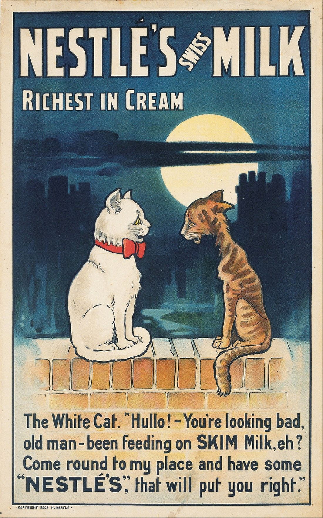 William True Nestles Swiss Milk Cat 1901 Canvas Art - (24 x 36)
