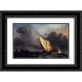 thumbnail image 1 of William Turner 2x Matted 24x20 Black Ornate Framed Art Print 'Dutch Fishing Boats in a Storm', 1 of 2