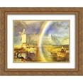 thumbnail image 1 of William Turner 2x Matted 24x20 Gold Ornate Framed Art Print 'Arundel Castle, with Rainbow', 1 of 5