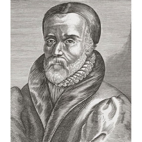 William Tyndale - C.1494 to 1536 Protestant Reformer - Scholar & Bible Translator From The Book Short History of The English People by J.R. Green Published London 1893 Poster
