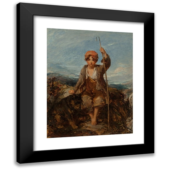 William Underhill 19x24 Black Modern Framed Museum Art Print Titled - The Young Shepherd Boy (1850)