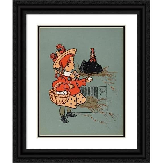 William Wallace Denslow 15x18 Black Ornate Wood Framed Double Matted Museum Art Print Titled - Denslow's Mother Goose Pl 44 (1901)
