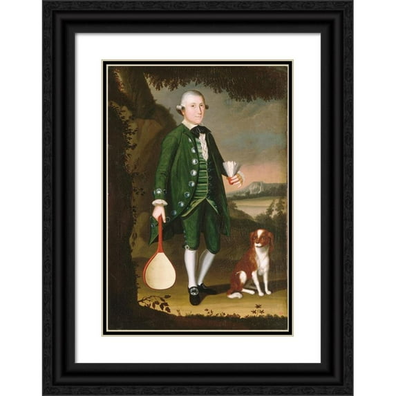 William Williams 11x14 Black Ornate Wood Framed Double Matted Museum Art Print Titled: Portrait of a Boy, Probably of the Crossfield Family (ca. 1770-75)