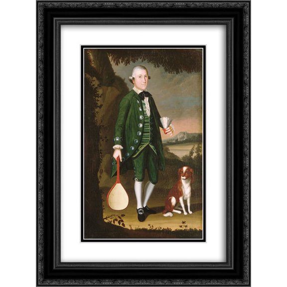 William Williams 2x Matted 20x24 Black Ornate Framed Art Print 'Portrait of a Boy, Probably of the Crossfield Family '