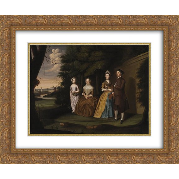 William Williams 2x Matted 24x20 Gold Ornate Framed Art Print 'The Wiley Family '