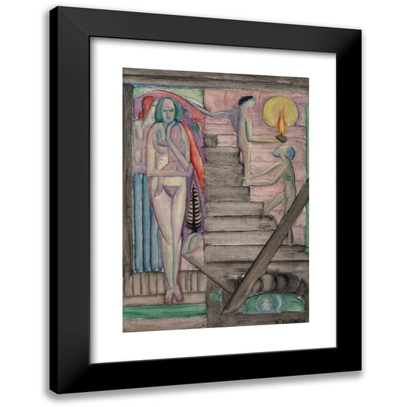 William Zorach 14x18 Black Modern Framed Museum Art Print Titled - Birth (1915)