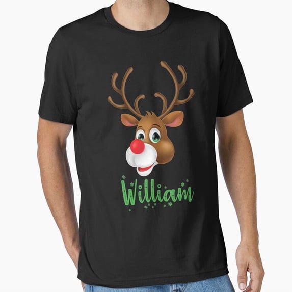 William funny xmas deer festive playful humorous Christmas themed art Unisex T-Shirt, up to size 5XL