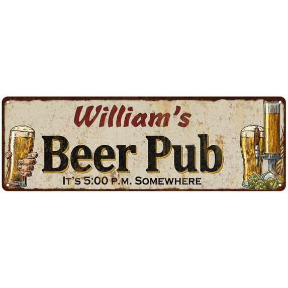 William's Beer Pub Man Cave Bar Decor Gift 6x18 Sign 106180053455
