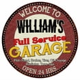 thumbnail image 1 of William's Full Service Garage 12" Round Metal Sign Man Cave Décor 200120037455, 1 of 1