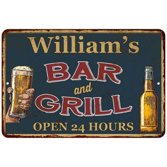 William's Green Bar and Grill Sign 12 x 18 Matte Finish Metal 112180044711
